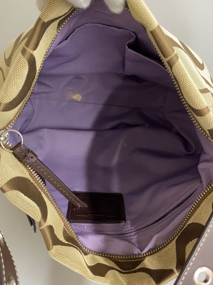 COACH Shoulder Bag Signature Brown Leather Canvas BRW Allover Pattern F15067 6