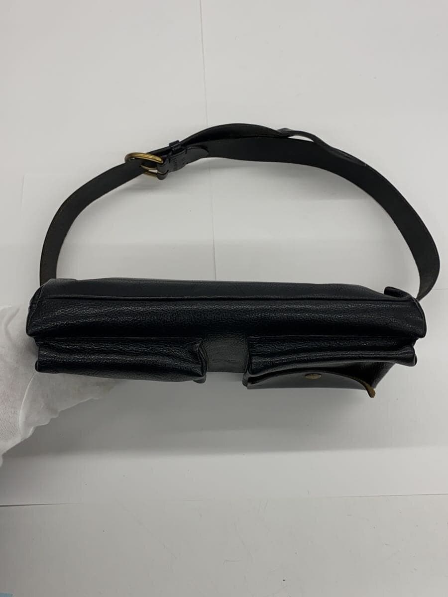 IL BISONTE Waist Pouch Leather BLK Solid 4