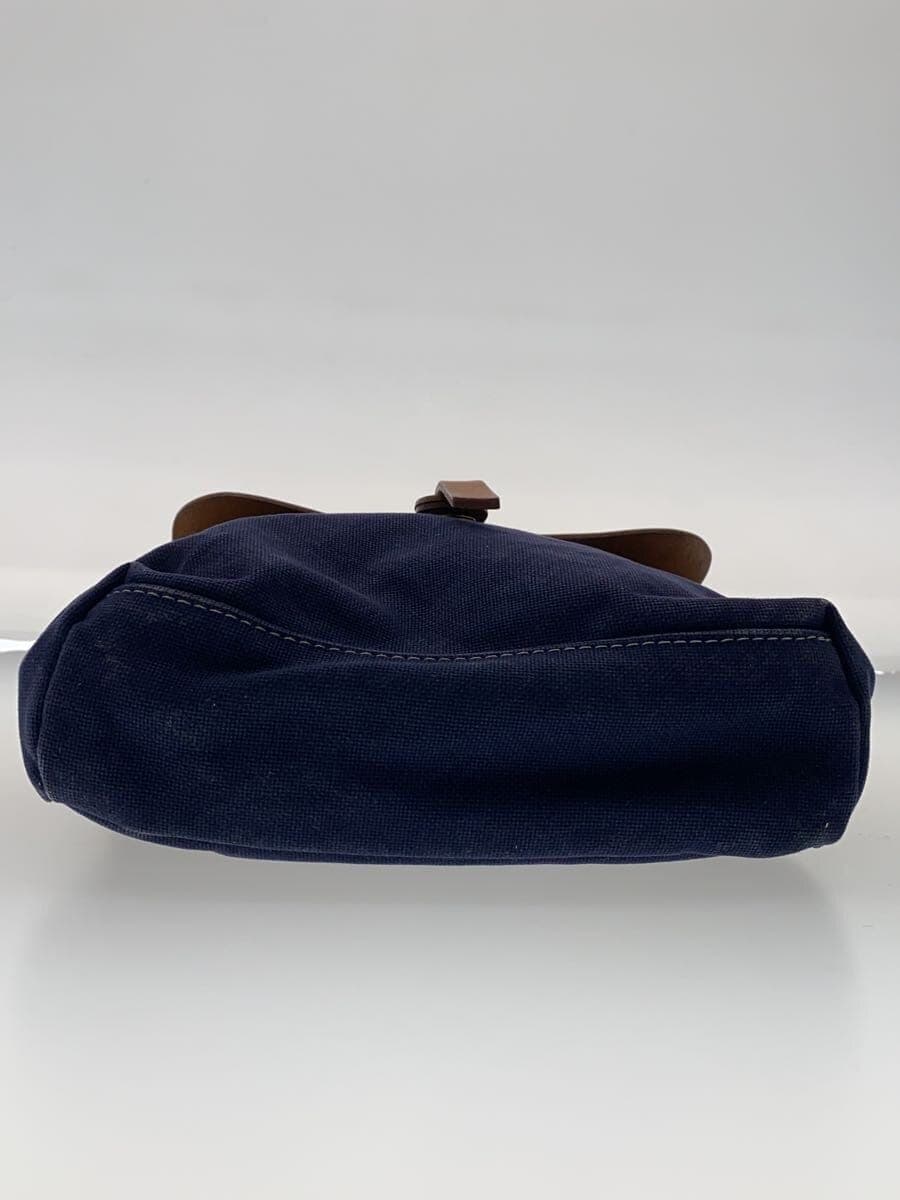 SEAGULL SHIP Shoulder Bag Canvas Blue Solid Color Note: The canvas portion 4