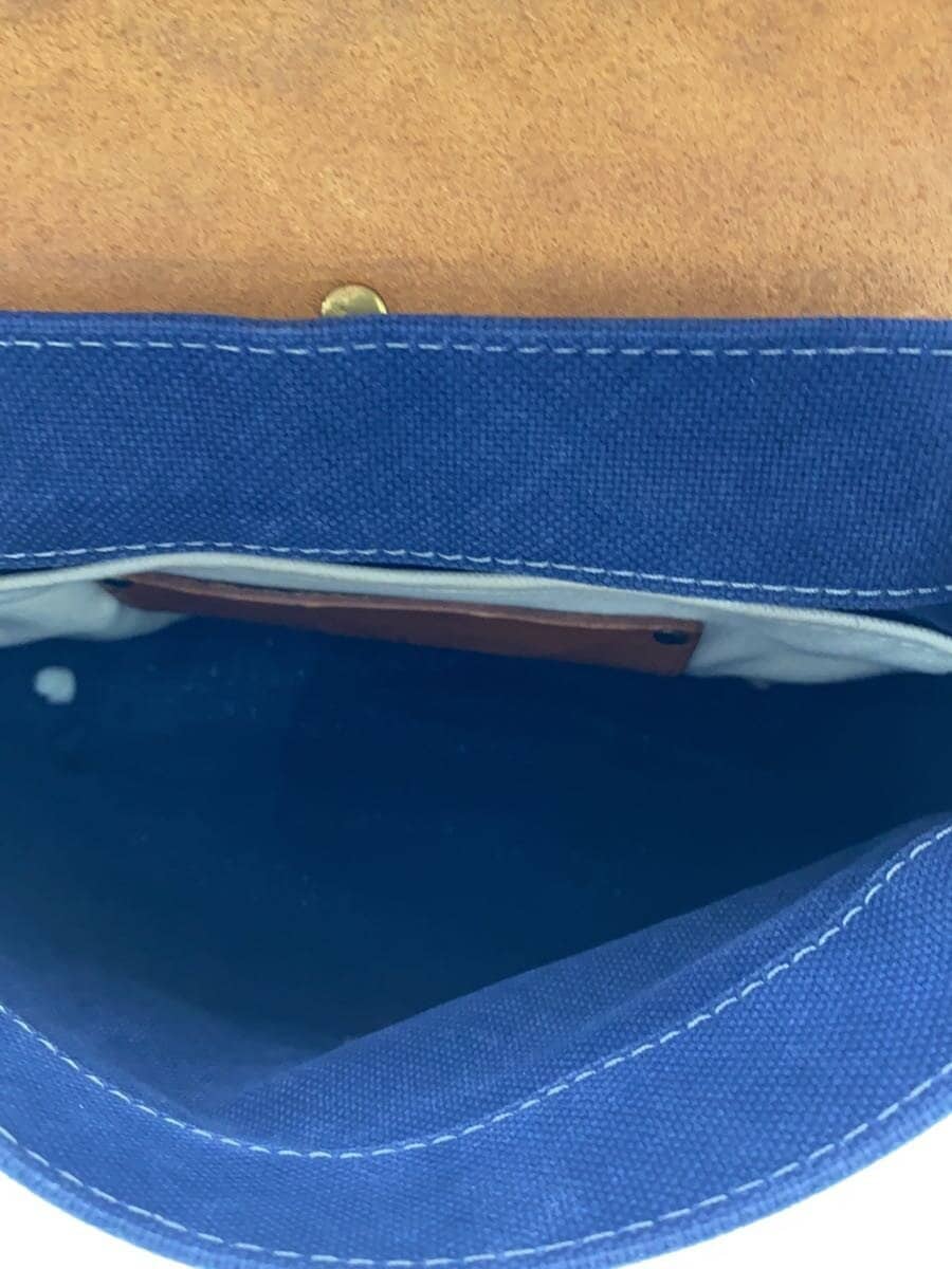 SEAGULL SHIP Shoulder Bag Canvas Blue Solid Color Note: The canvas portion 6