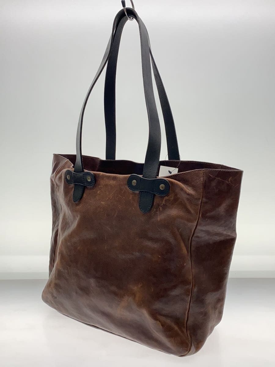 BUTTERO Tote Bag Leather BRW With Wear 2