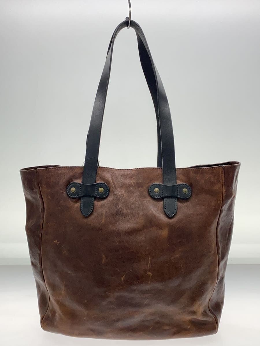BUTTERO Tote Bag Leather BRW With Wear 3