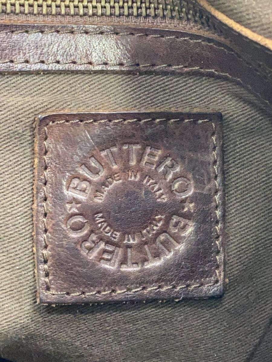 BUTTERO Tote Bag Leather BRW With Wear 5