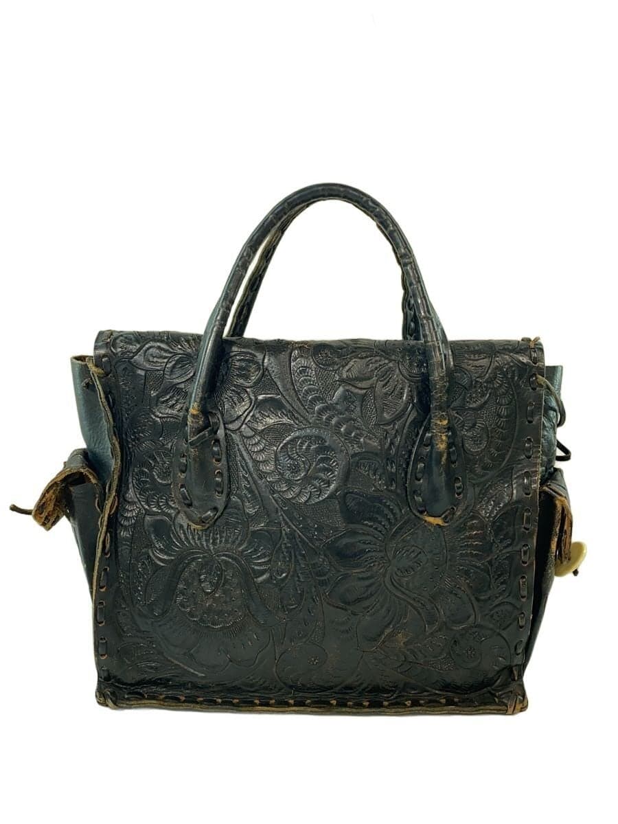 Carving Tribes Handbag Leather BLK 3