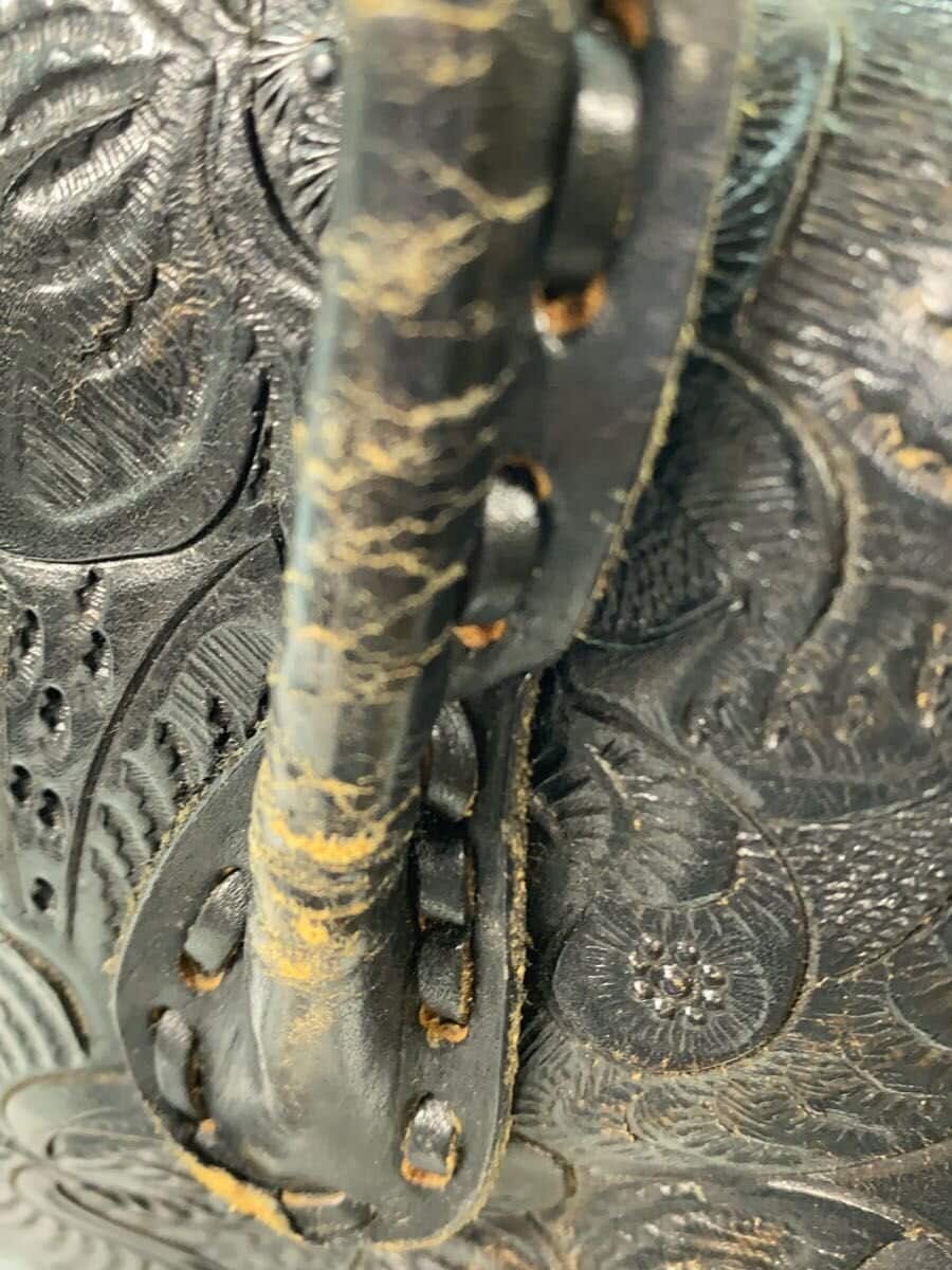 Carving Tribes Handbag Leather BLK 9
