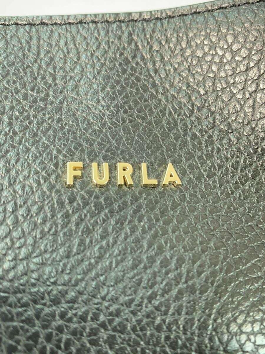 FURLA handbag leather black 5