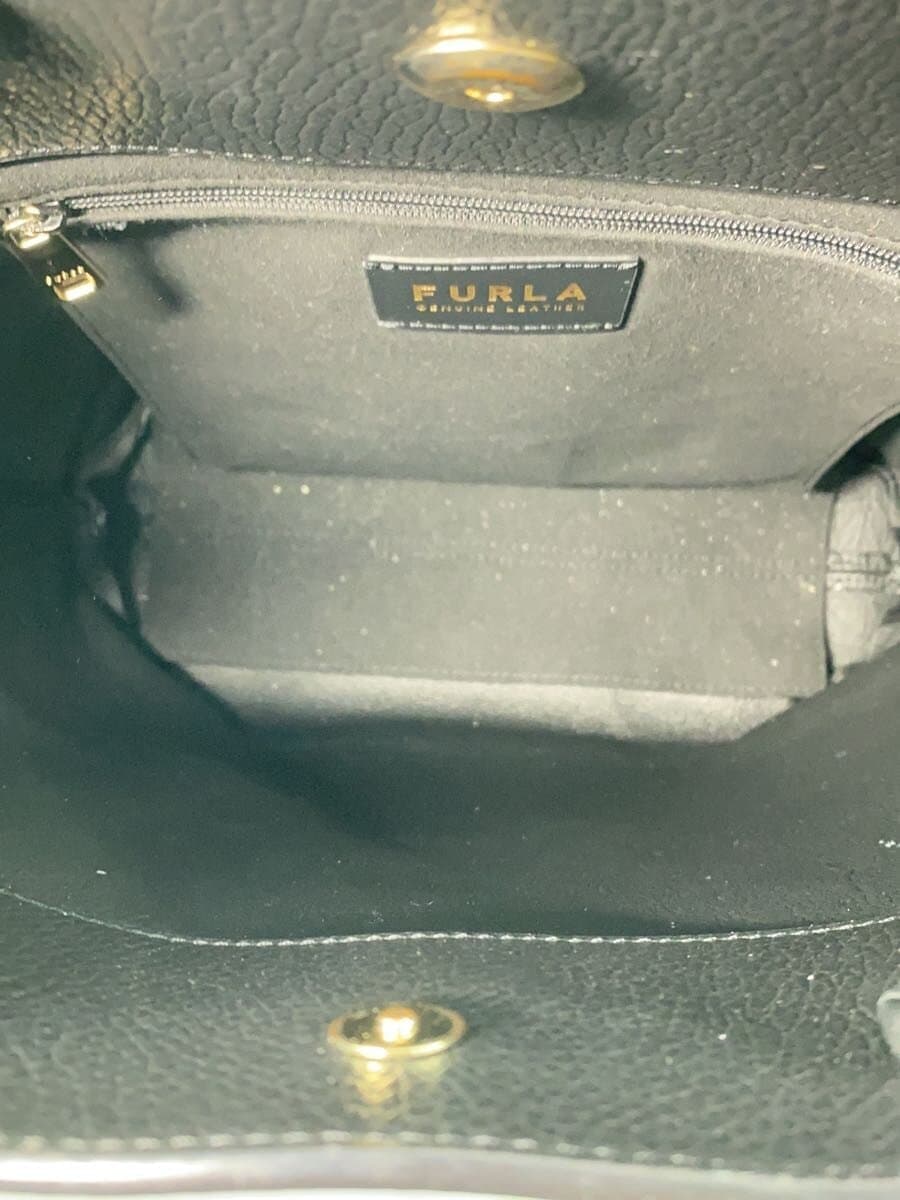 FURLA handbag leather black 6
