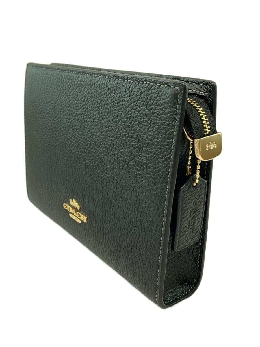 COACH shoulder bag leather BLK 2