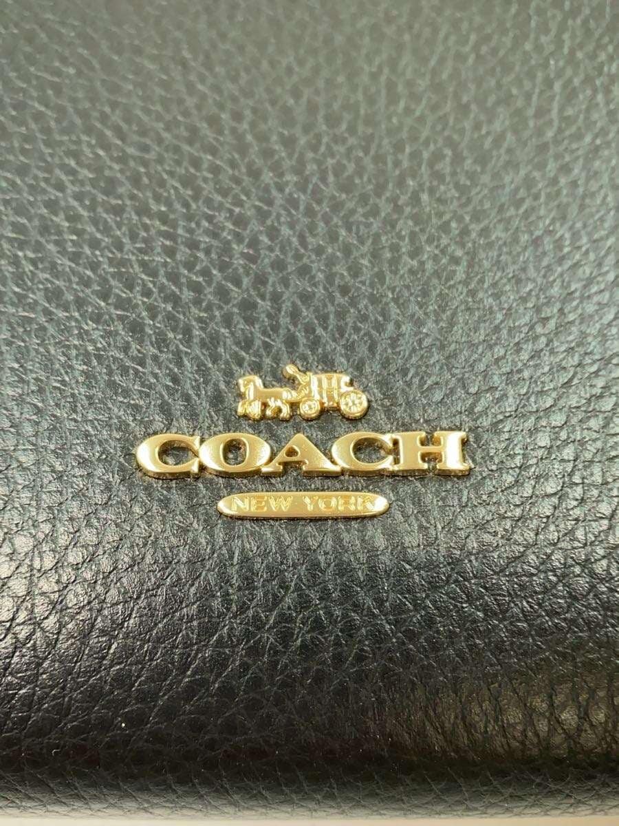 COACH shoulder bag leather BLK 5