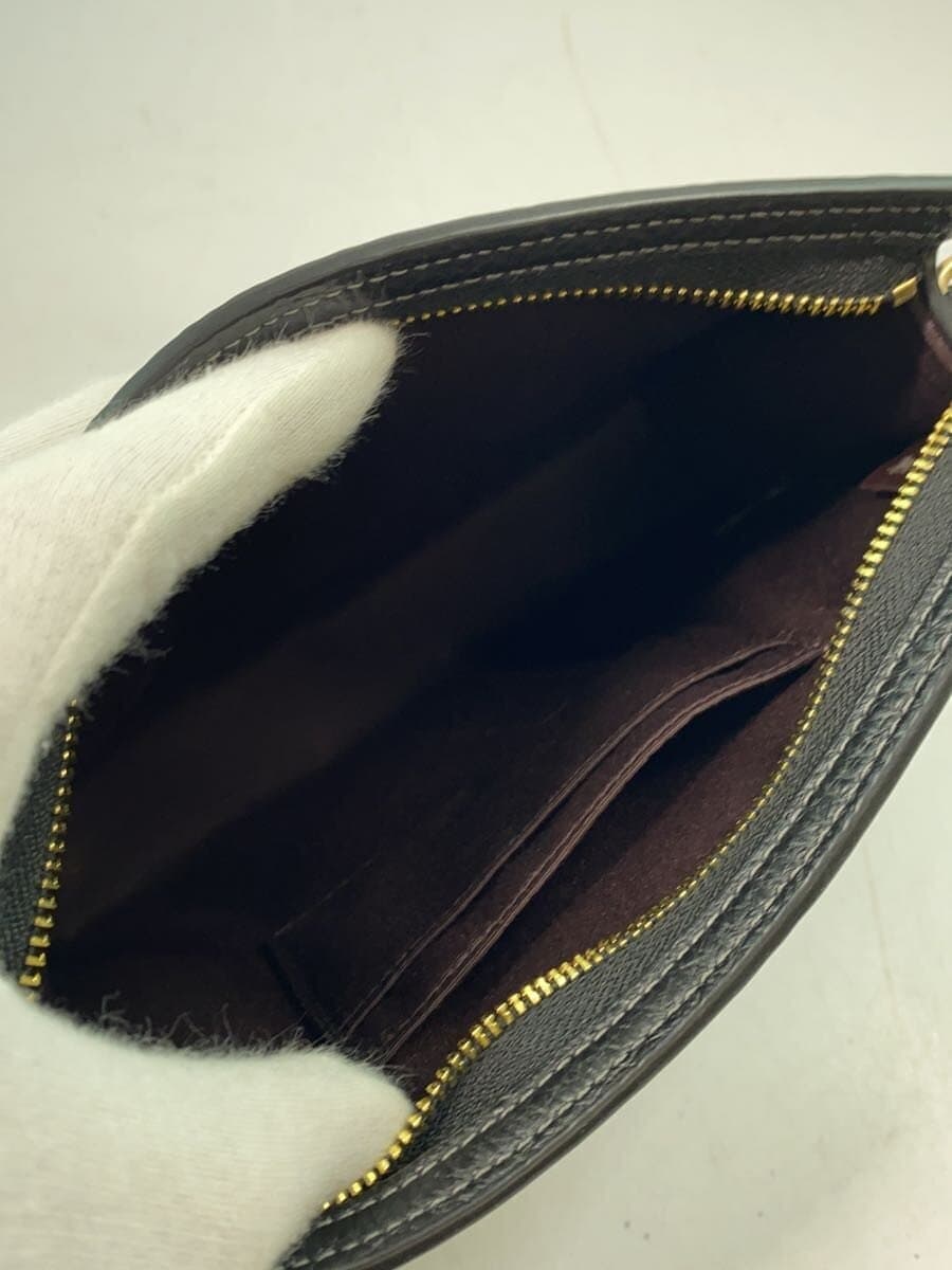 COACH shoulder bag leather BLK 6