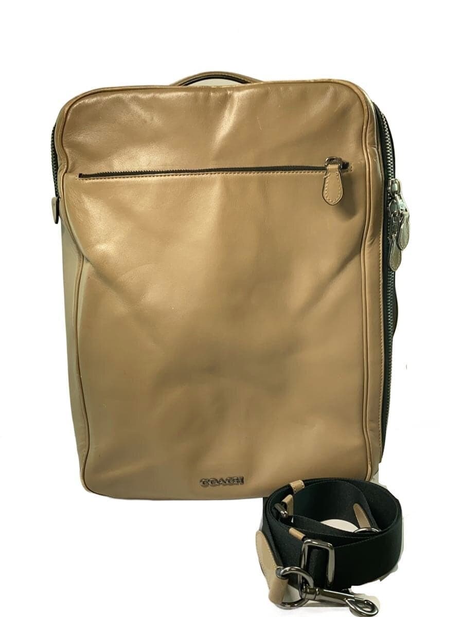 COACH Backpack Leather Beige C6877