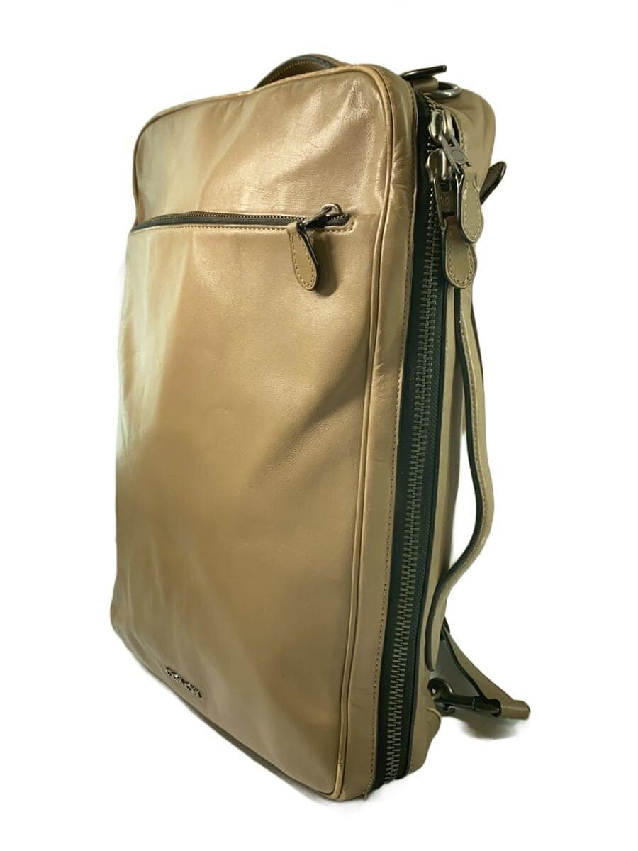 COACH Backpack Leather Beige C6877 2
