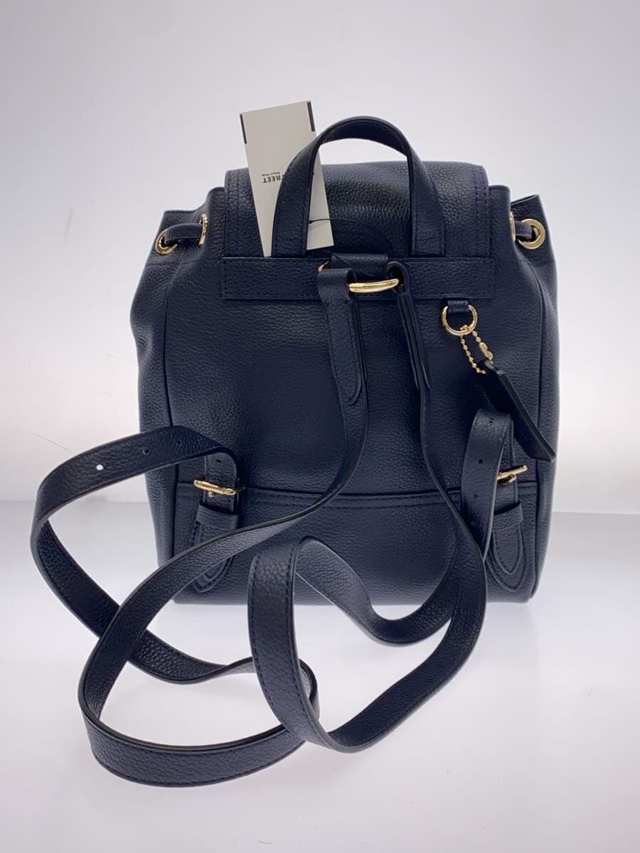 COACH Backpack_All Leather Leather NVY 3