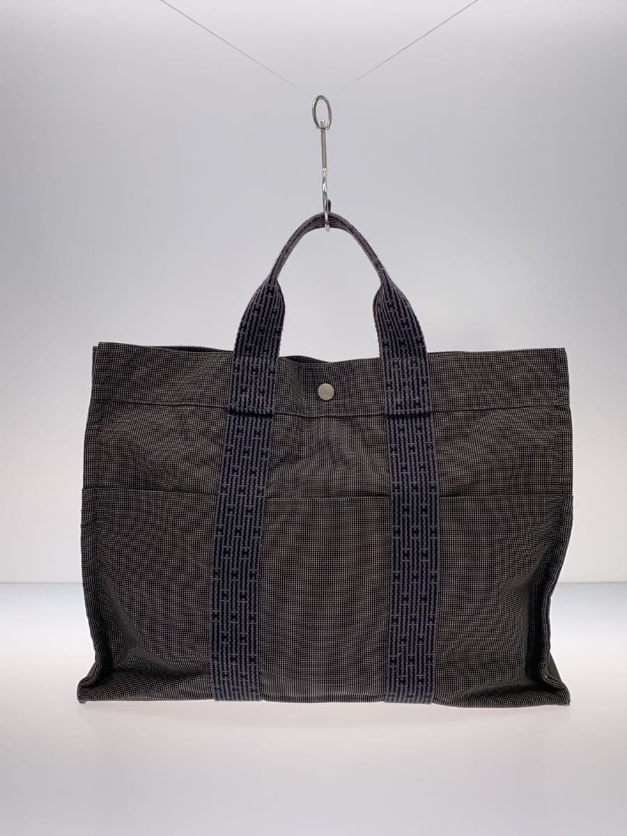 HERMES Tote Bag Canvas GRY Air Line MM 3