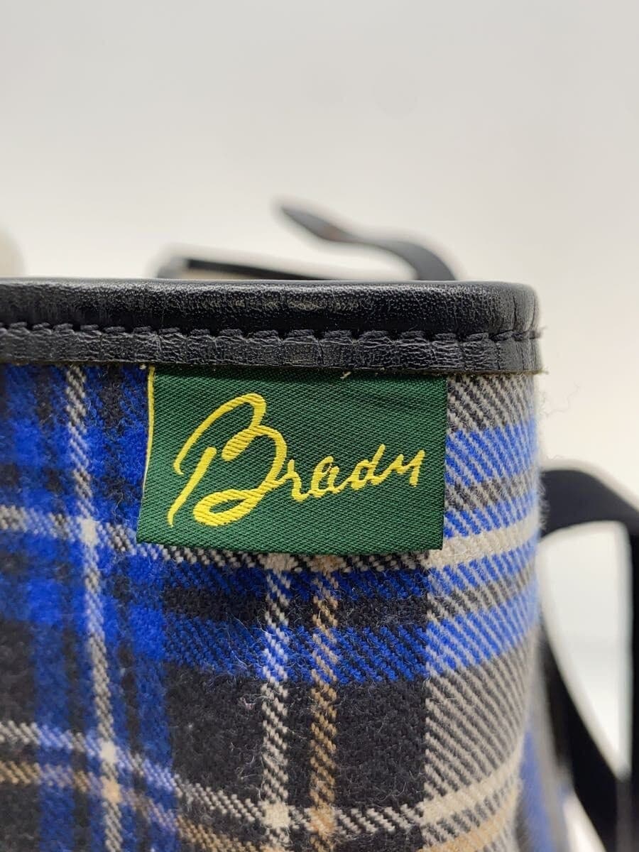 BRADY tote bag wool blue check small carry 5