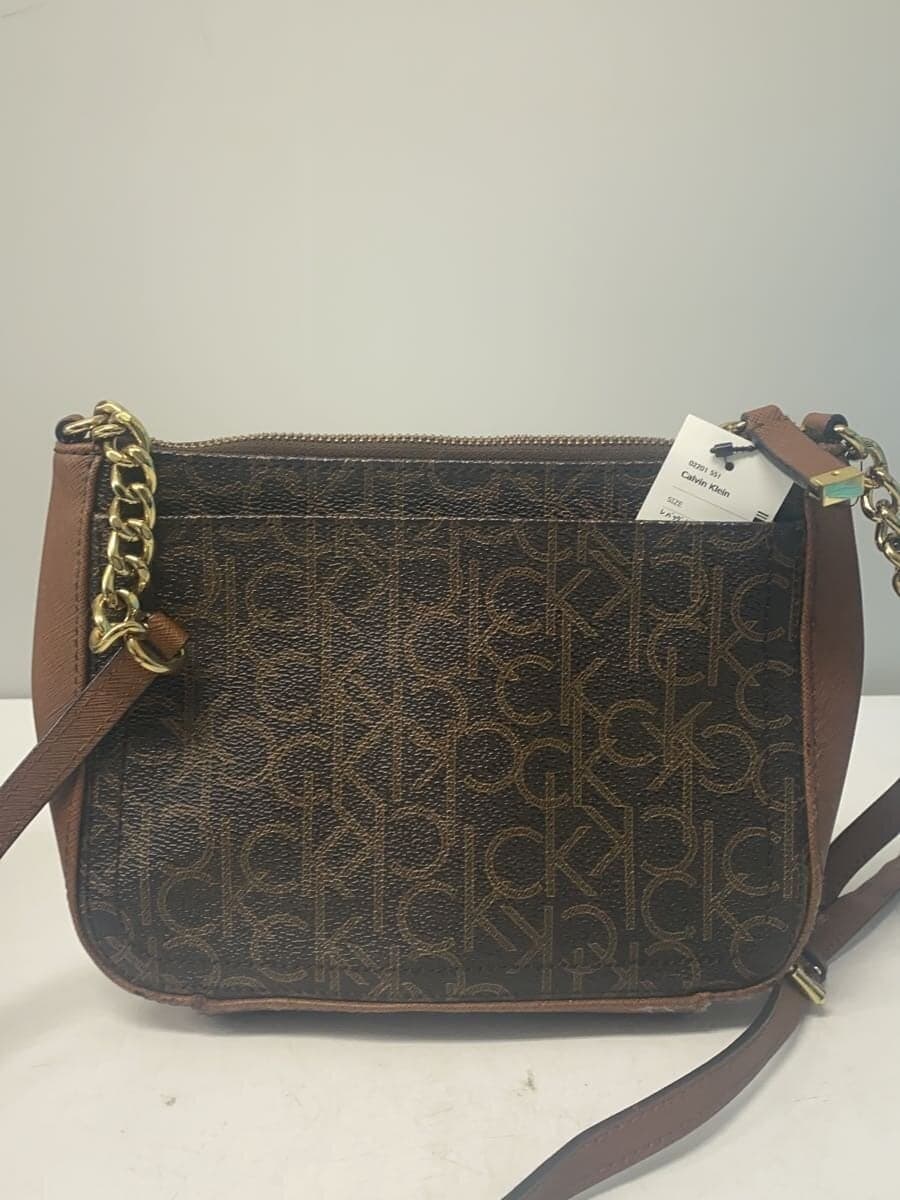 Calvin Klein Shoulder Bag PVC BRW All Over Pattern 3