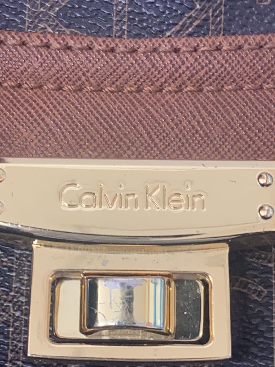 Calvin Klein Shoulder Bag PVC BRW All Over Pattern 5