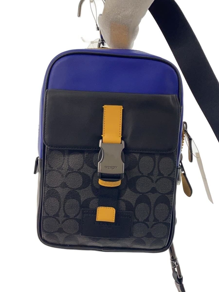 COACH Shoulder Bag Leather BLU