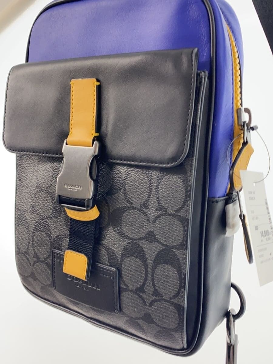 COACH Shoulder Bag Leather BLU 2