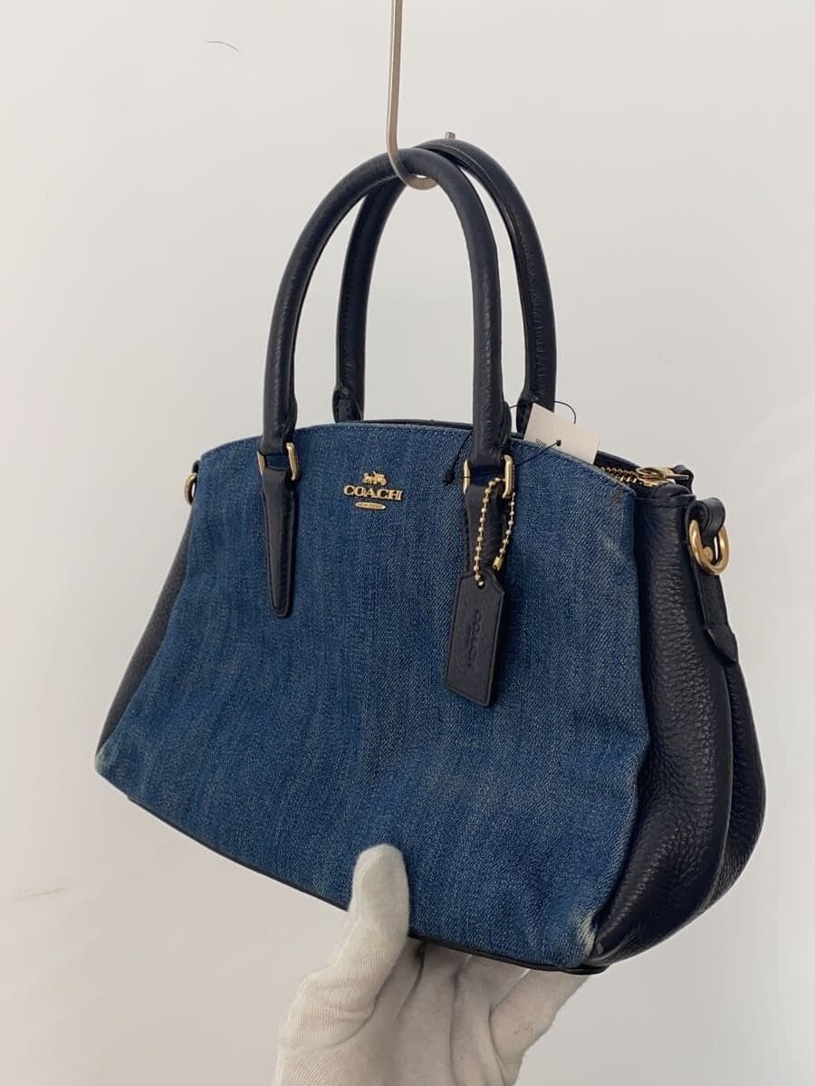 COACH Handbag Leather Indigo F67473 Denim 2