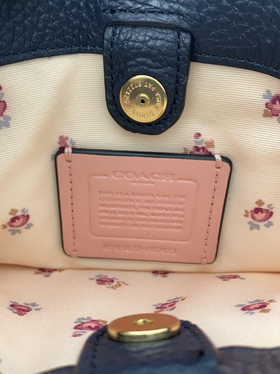 COACH Handbag Leather Indigo F67473 Denim 5