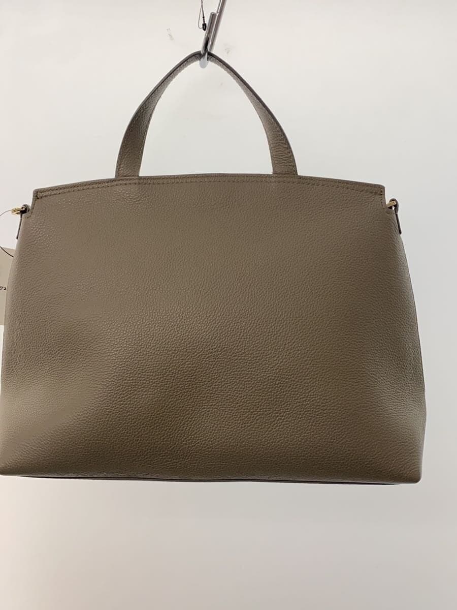 FURLA Shoulder Bag Leather Gray Solid 3