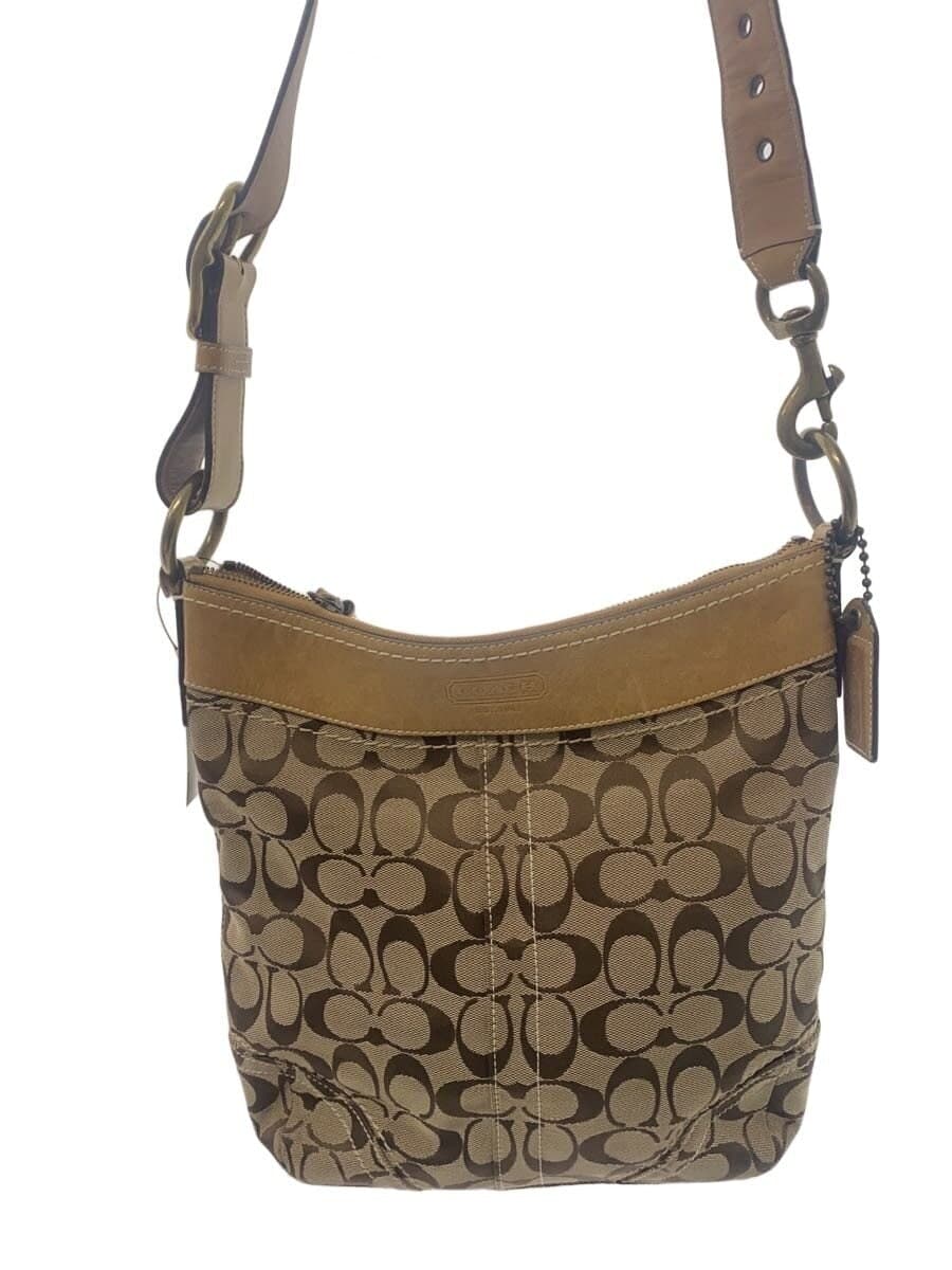 COACH Shoulder Bag_Signature Canvas BRW All Over Pattern