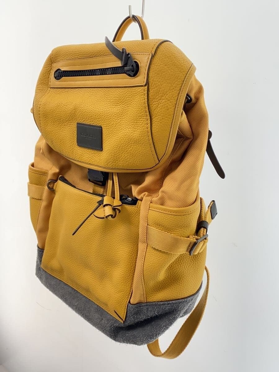 COACH Backpack Leather YLW Solid F1780-86735 Ma Star Do Mixed Material Suede 2