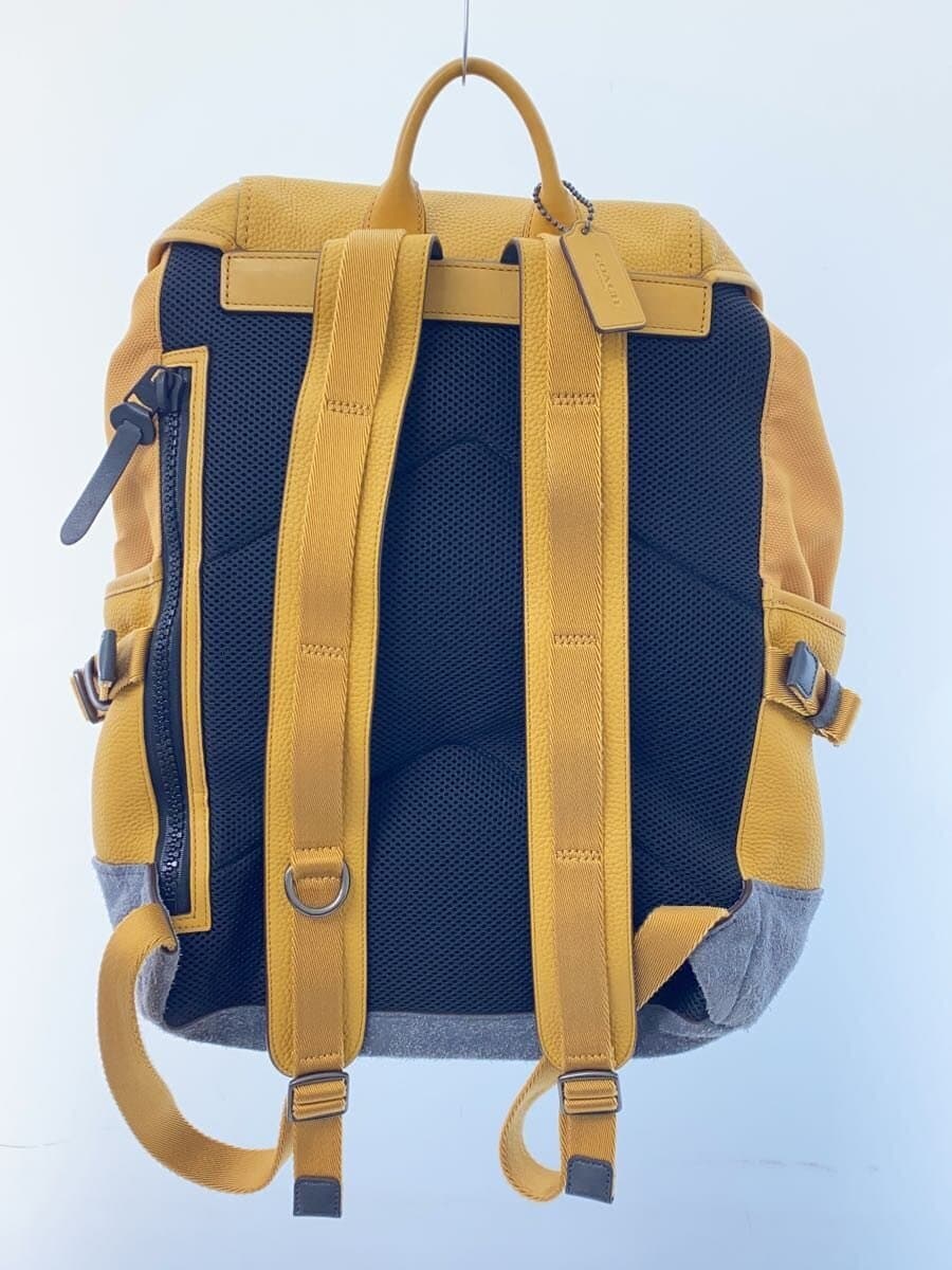 COACH Backpack Leather YLW Solid F1780-86735 Ma Star Do Mixed Material Suede 3