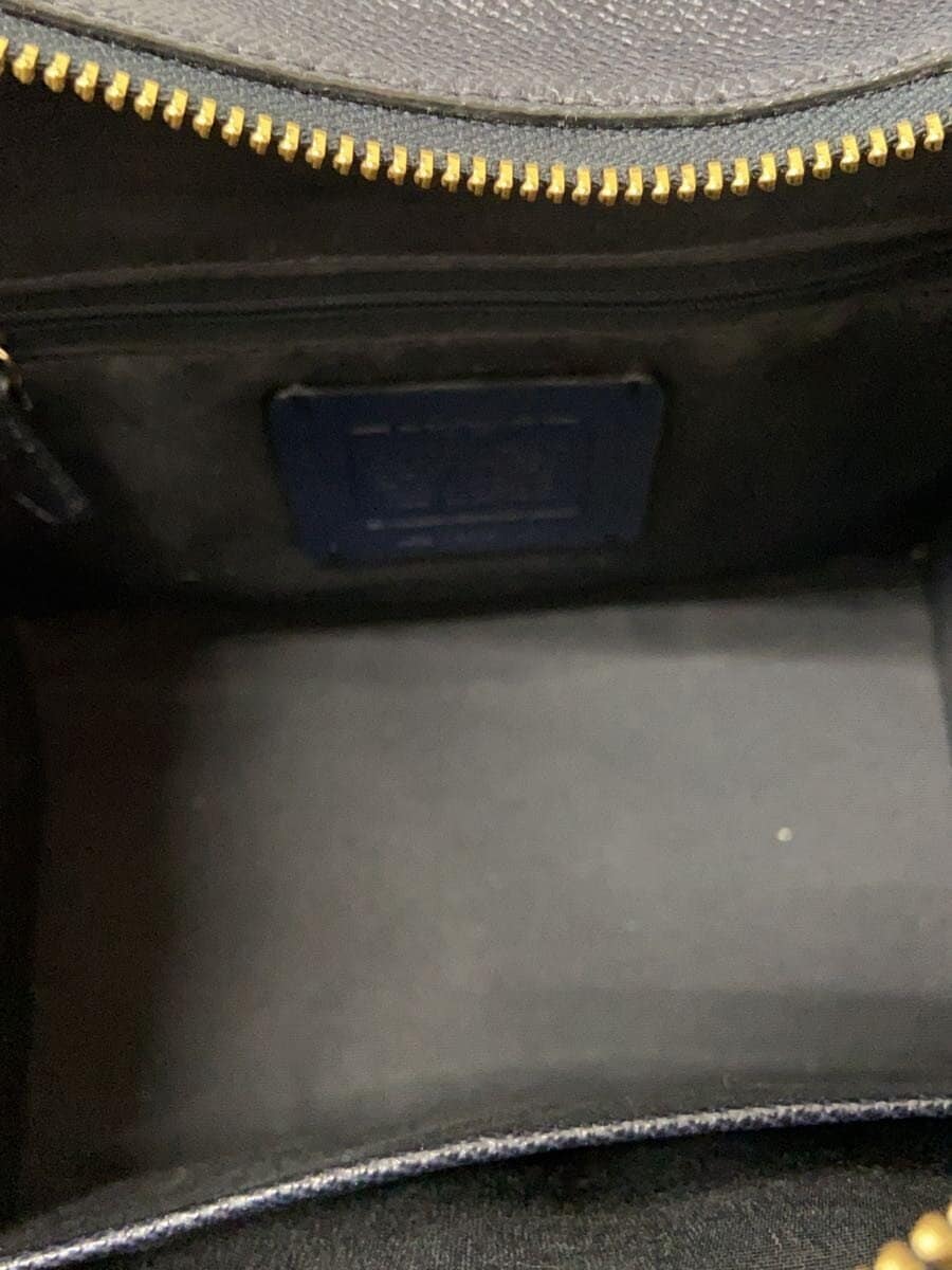 COACH 2WAY Shoulder Bag Leather Navy F11925 6