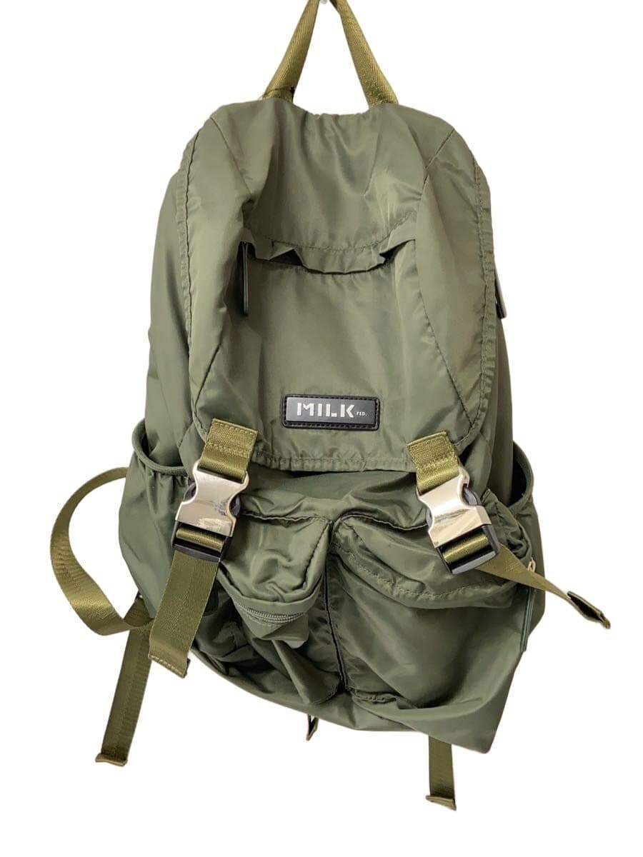 MILK FED. Logo Plate Backpack PVC KHK 103241053005