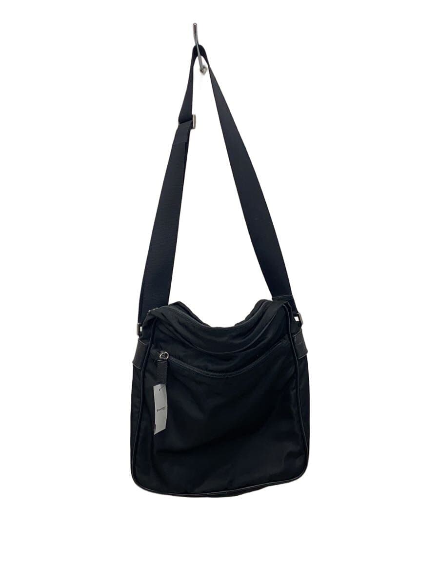 PRADA Camera Bag Leather Part Scuff Shoulder Bag Nylon Black Solid