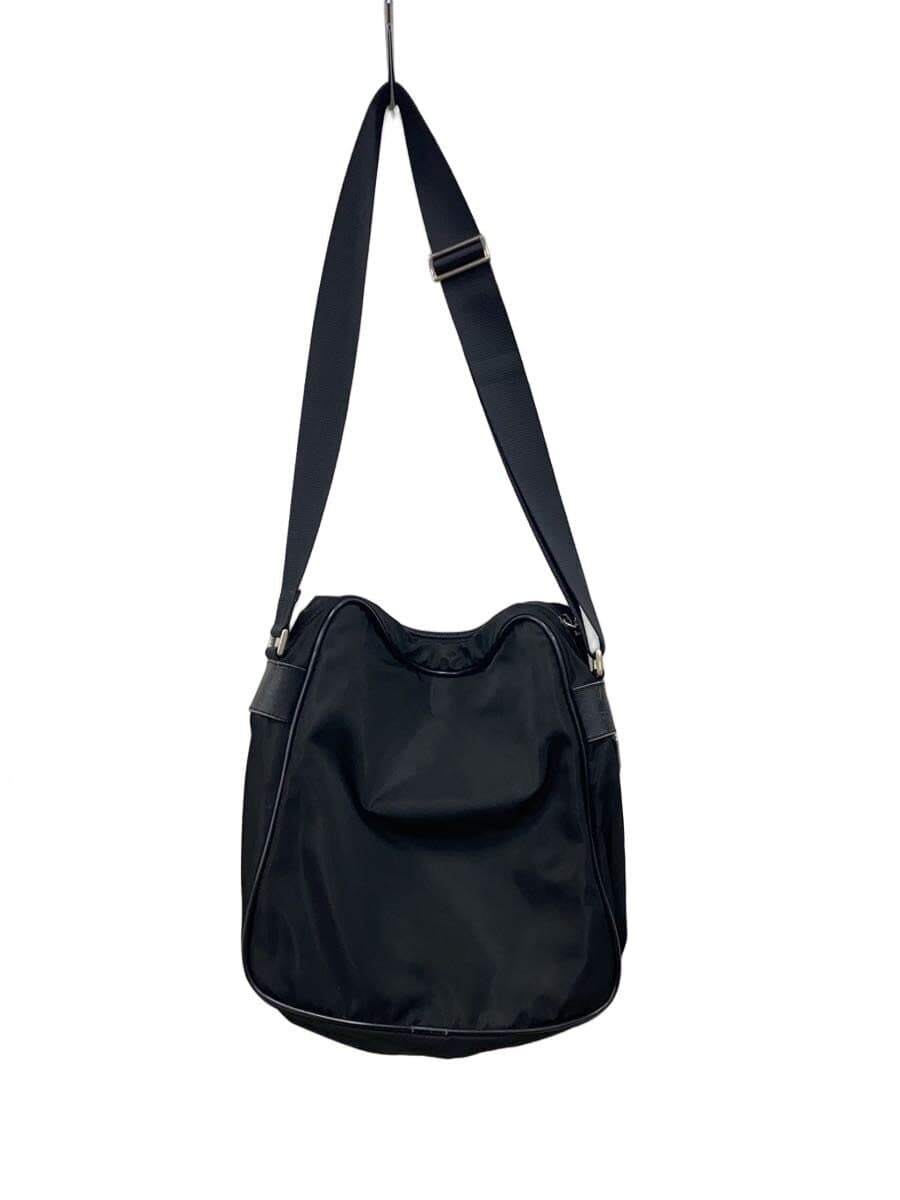 PRADA Camera Bag Leather Part Scuff Shoulder Bag Nylon Black Solid 3