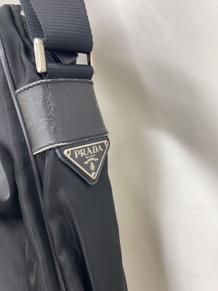 PRADA Camera Bag Leather Part Scuff Shoulder Bag Nylon Black Solid 4