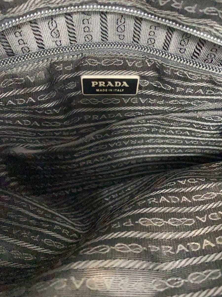 PRADA Camera Bag Leather Part Scuff Shoulder Bag Nylon Black Solid 5
