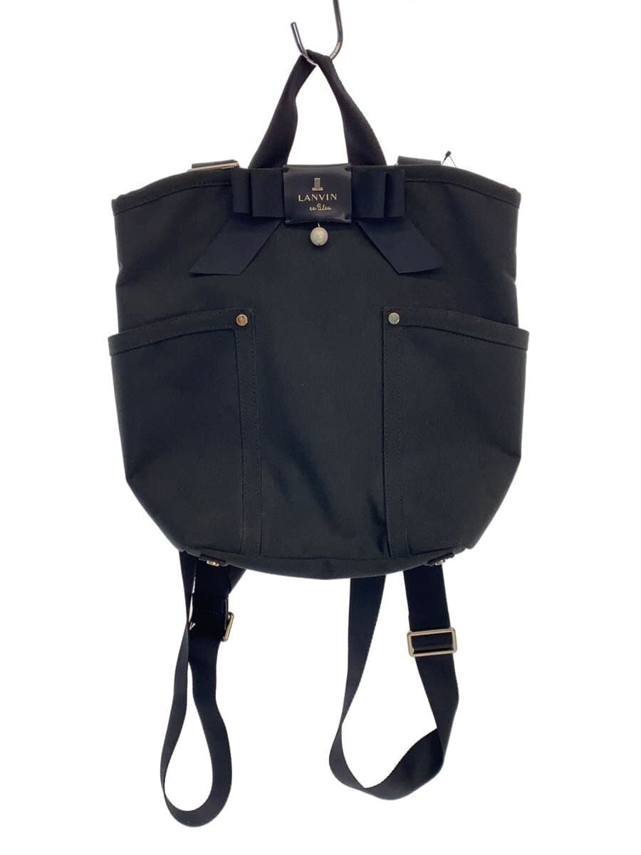 LANVIN en Bleu Backpack Nylon BLK Solid 481612