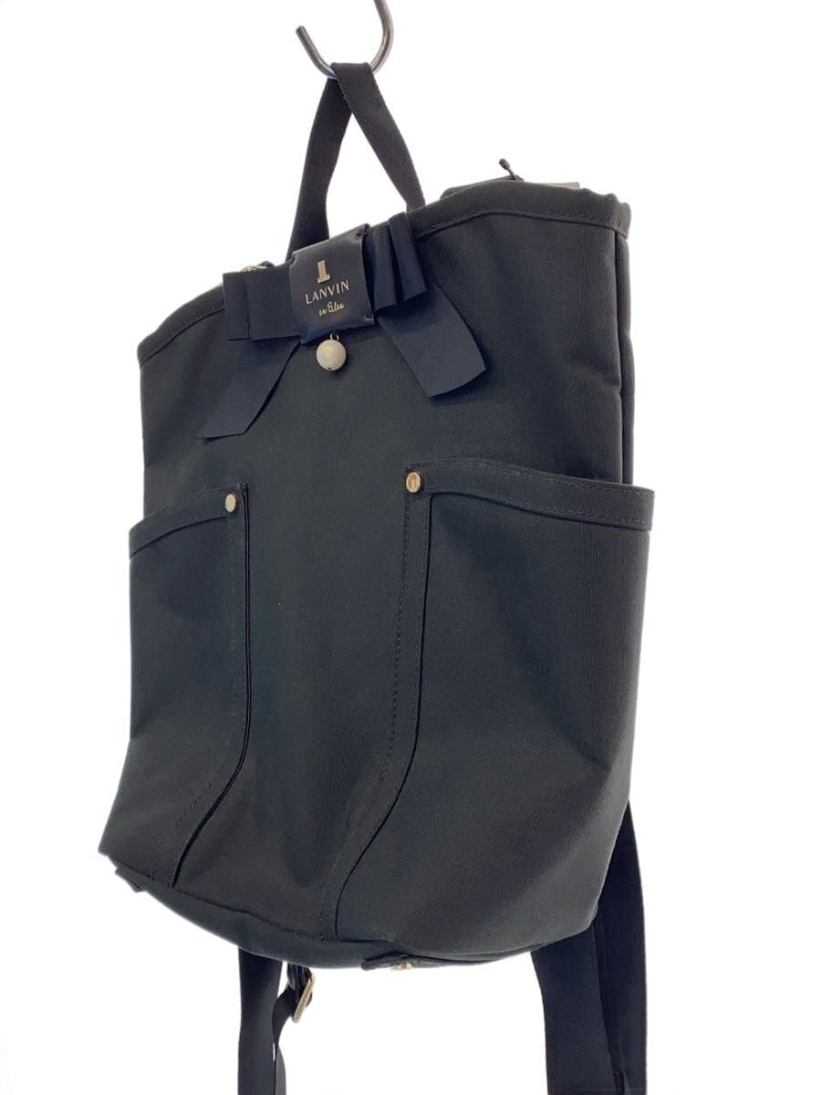 LANVIN en Bleu Backpack Nylon BLK Solid 481612 2