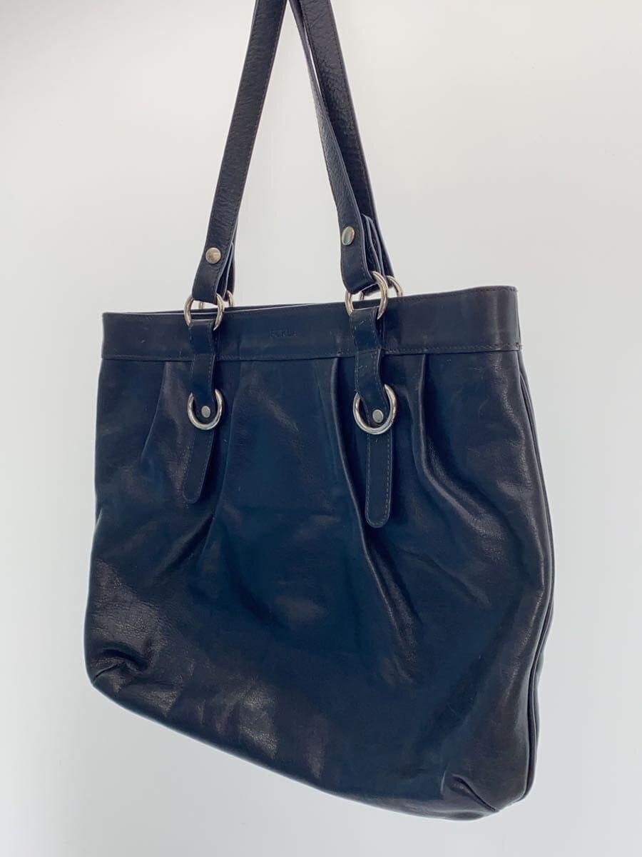 FURLA Tote Bag Leather BLK Solid 2
