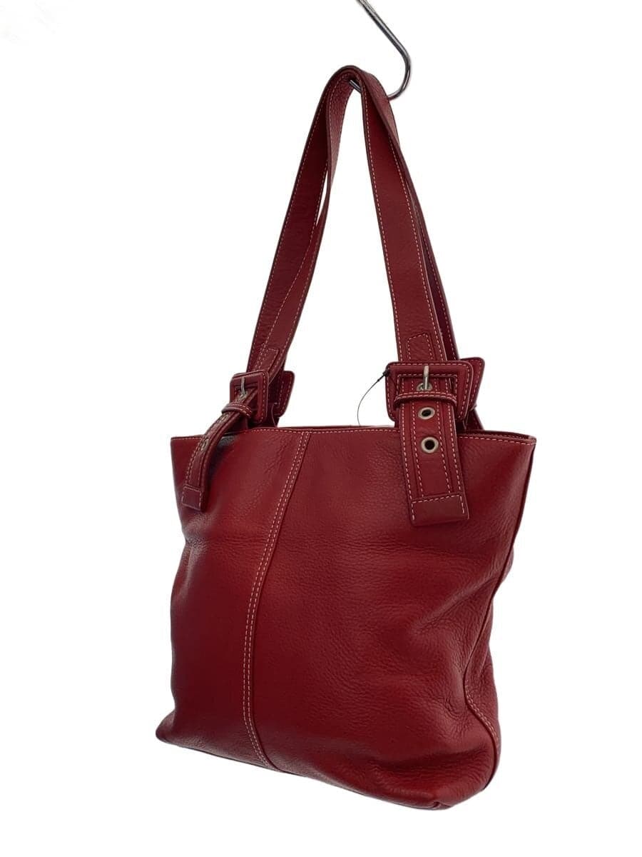 TOMMY HILFIGER Shoulder Bag Leather RED Solid 2