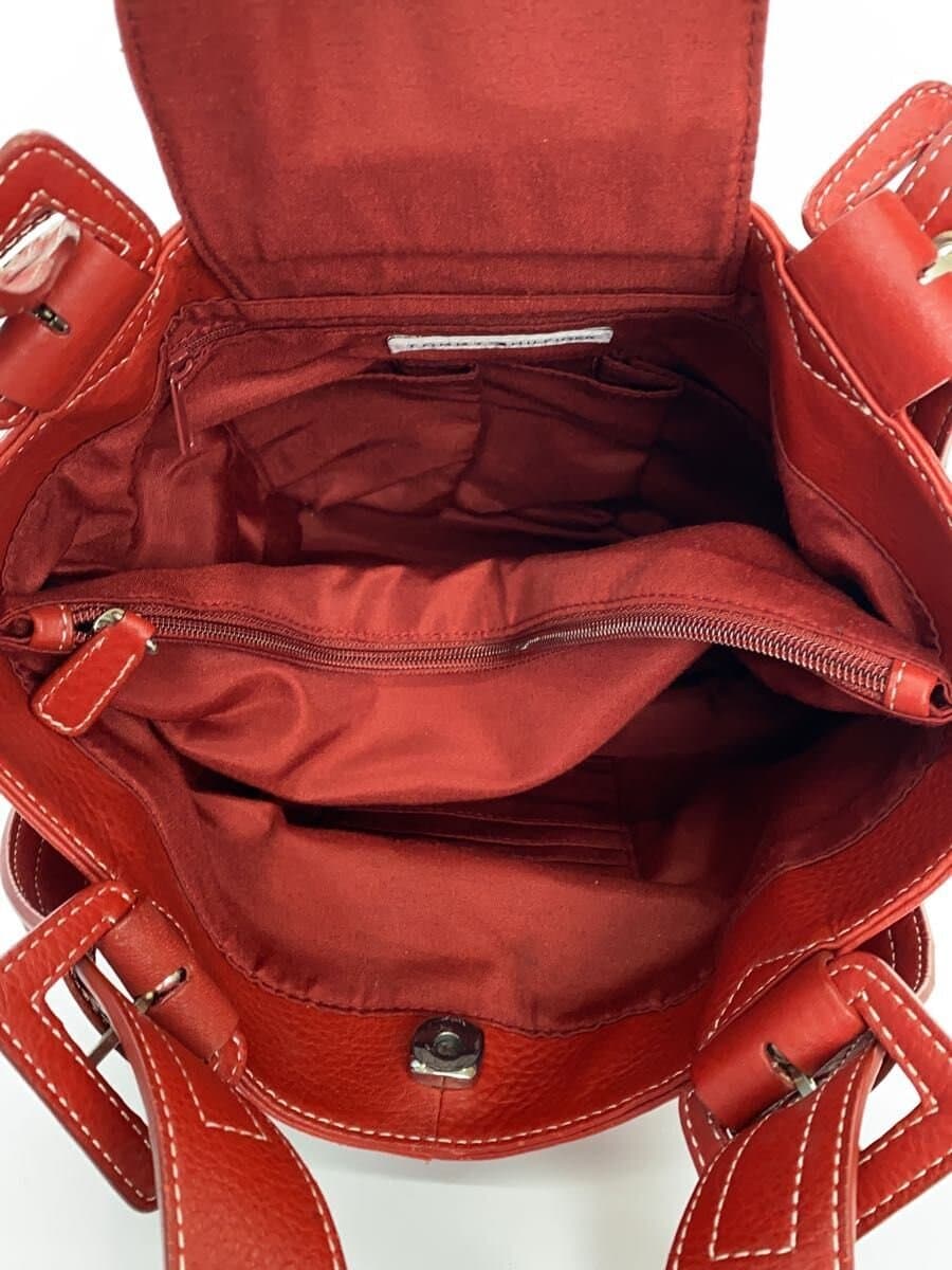 TOMMY HILFIGER Shoulder Bag Leather RED Solid 6