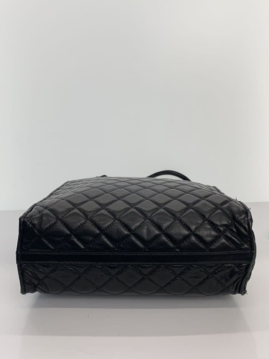 Madame Hiroko Quilted Tote Bag Leather BLK 4