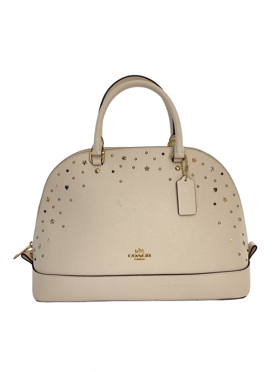 COACH Handbag Leather WHT Solid F22300