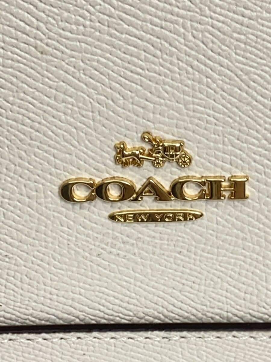 COACH Handbag Leather WHT Solid F22300 5