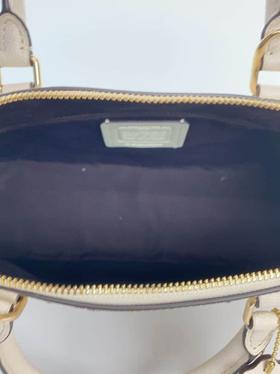 COACH Handbag Leather WHT Solid F22300 6