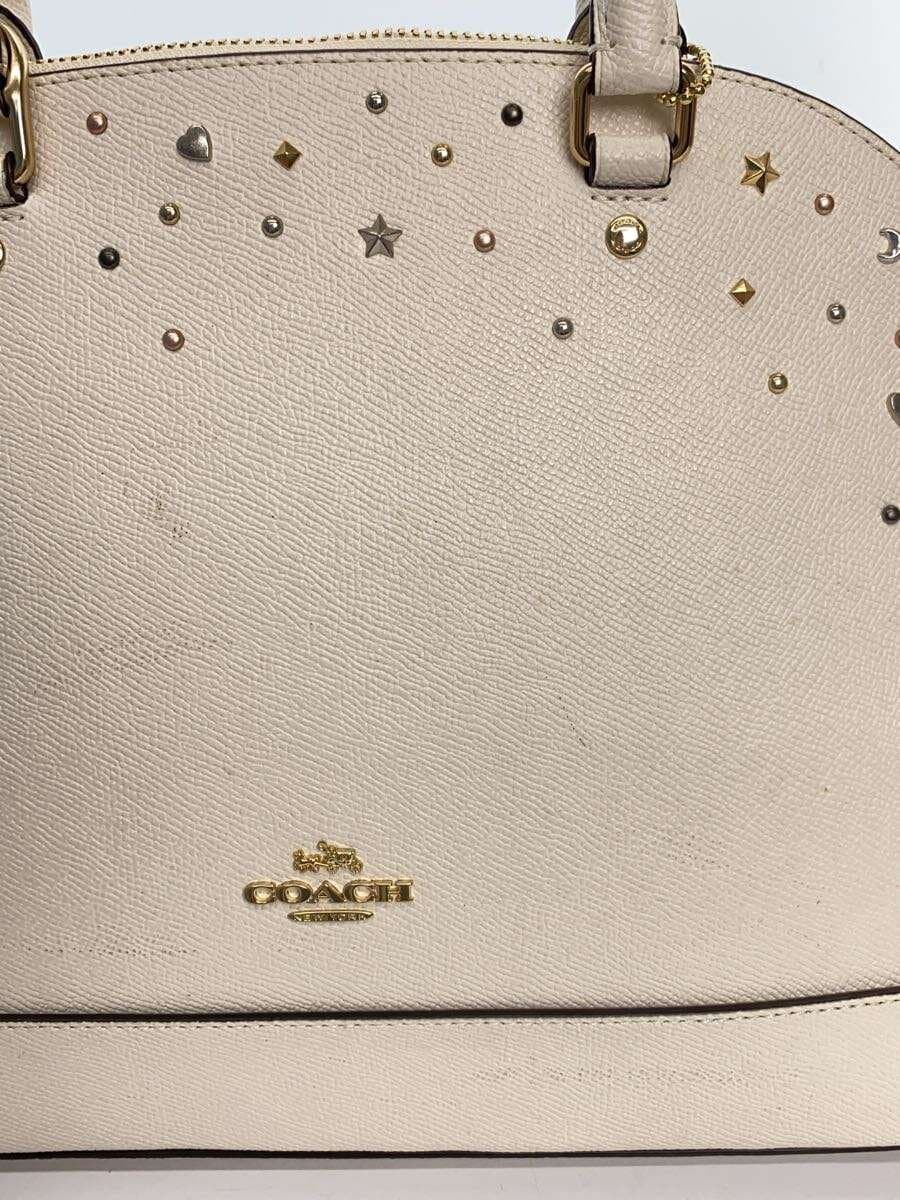 COACH Handbag Leather WHT Solid F22300 7