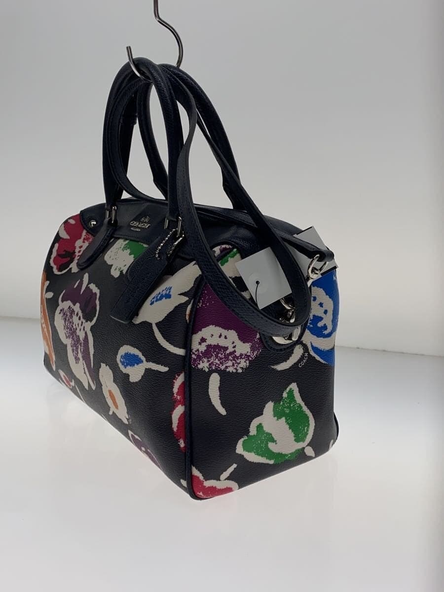 COACH Boston Bag_Art_Floral Pattern Leather Navy F37482 2