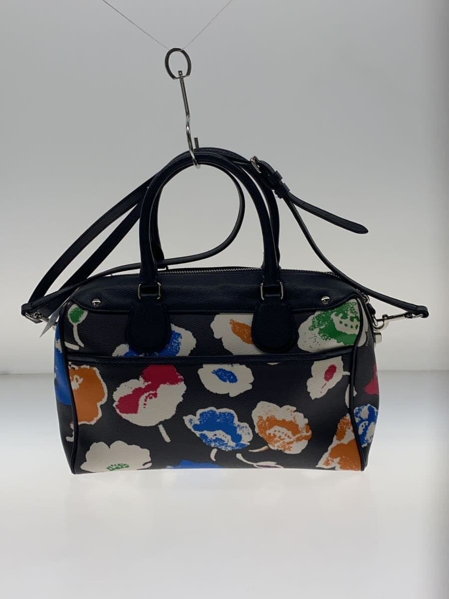 COACH Boston Bag_Art_Floral Pattern Leather Navy F37482 3