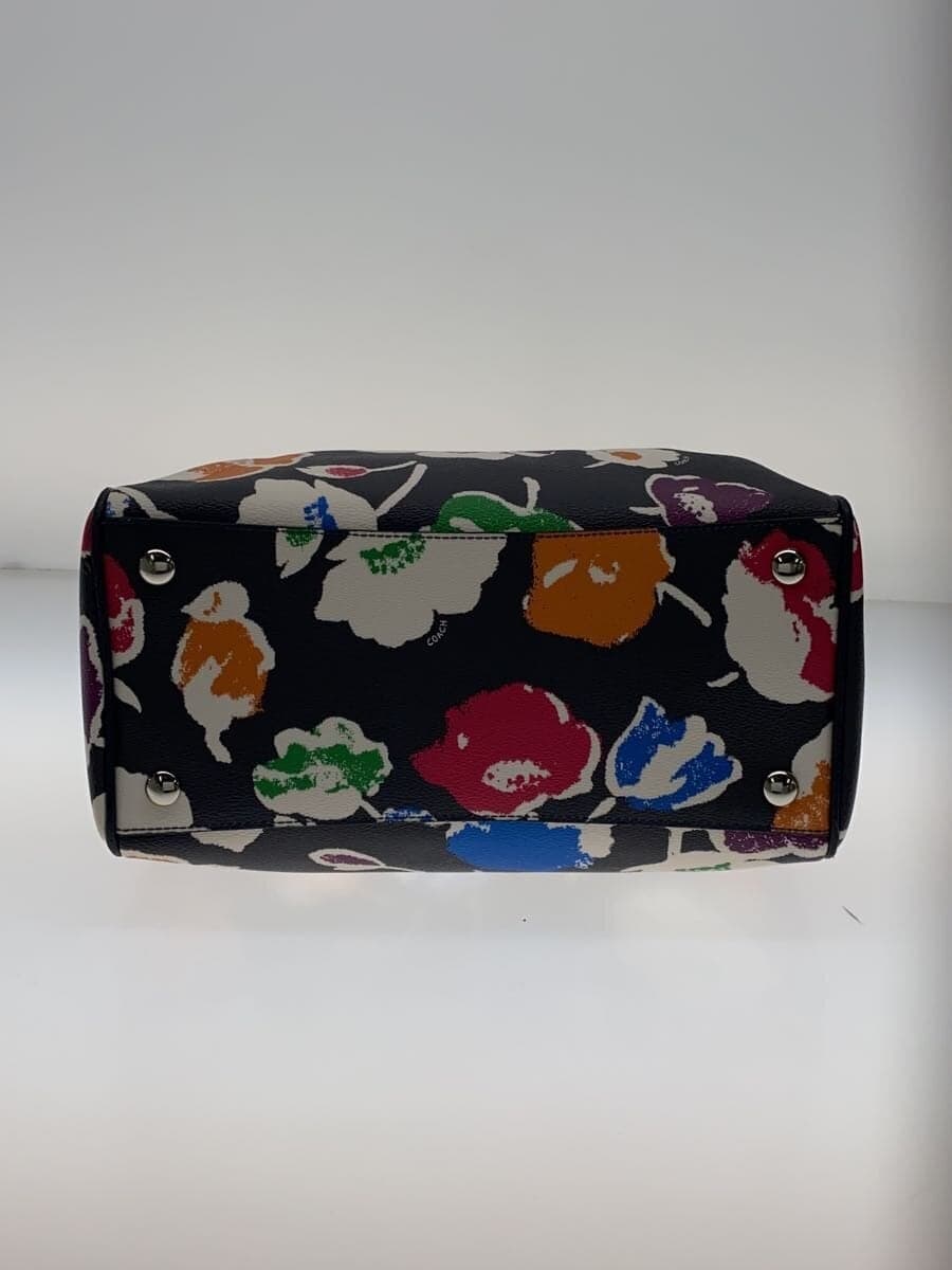 COACH Boston Bag_Art_Floral Pattern Leather Navy F37482 4