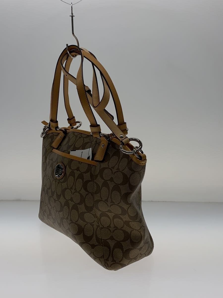 COACH Shoulder Bag Signature Allover Pattern Canvas BEG Allover Pattern F19817 2