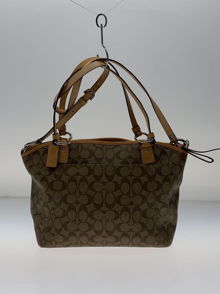 COACH Shoulder Bag Signature Allover Pattern Canvas BEG Allover Pattern F19817 3